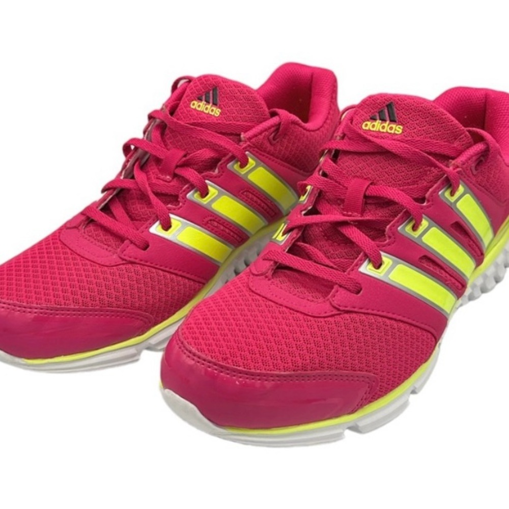 adidas Pink and Neon Yellow Running Sneakers